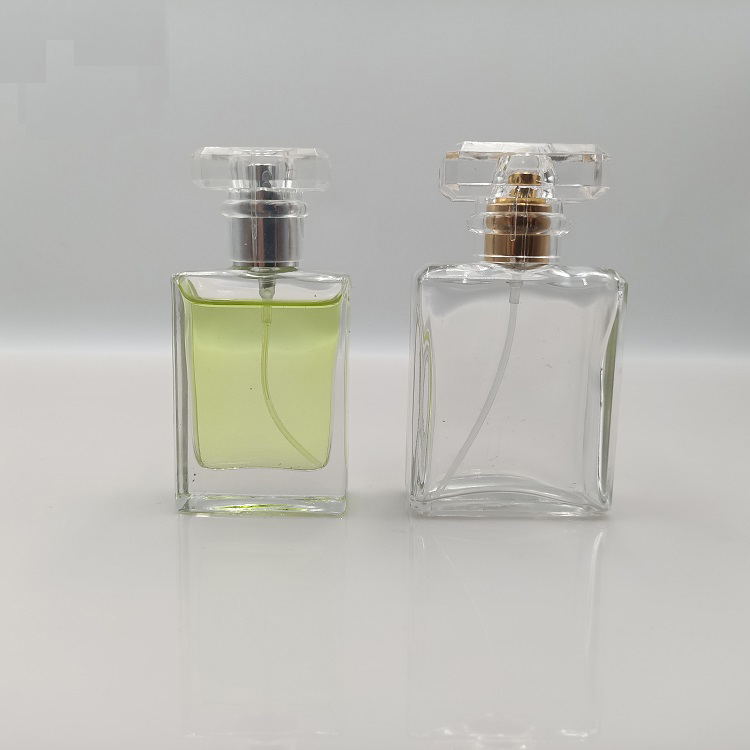 Free samples 30ml 50ml 100ml rectangle glass black transparent perfume atomizer spray bottle brand cologne perfume glass bottle
