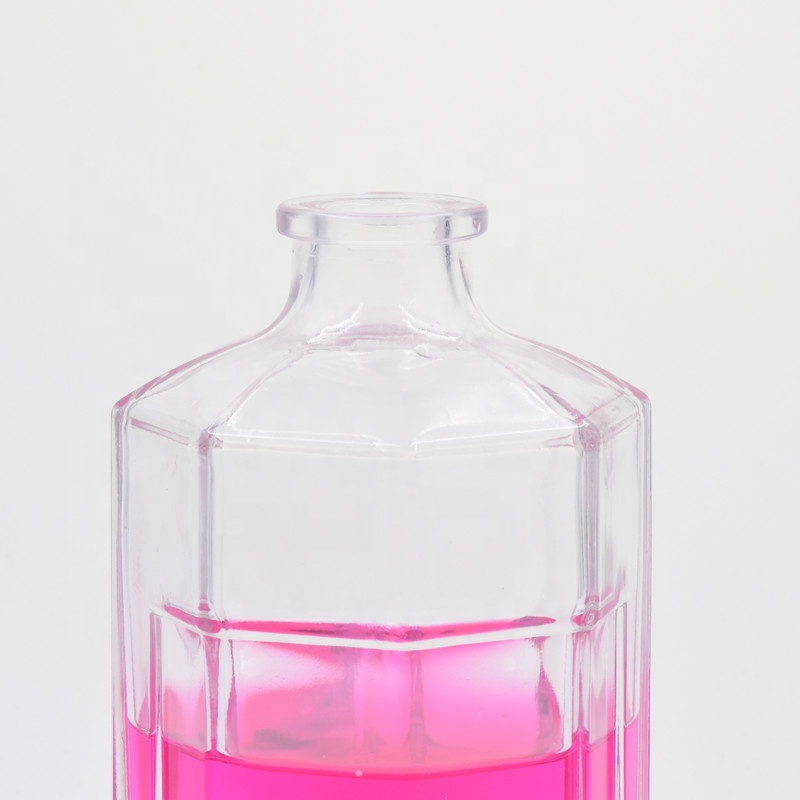 Free samples 375ml clear transparent octagonal juice fruit wine liquor wine beer bottle glass bottles with glass Cork Tops