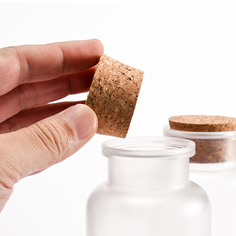 Free samples ABS plastic material 100g 200g 300g frosted clear bath salt bottle with spoon bamboo lid