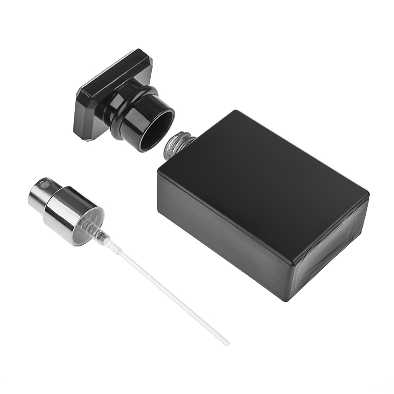 Free samples custom logo 30ml Empty Square black Luxury Spray perfume glass bottle