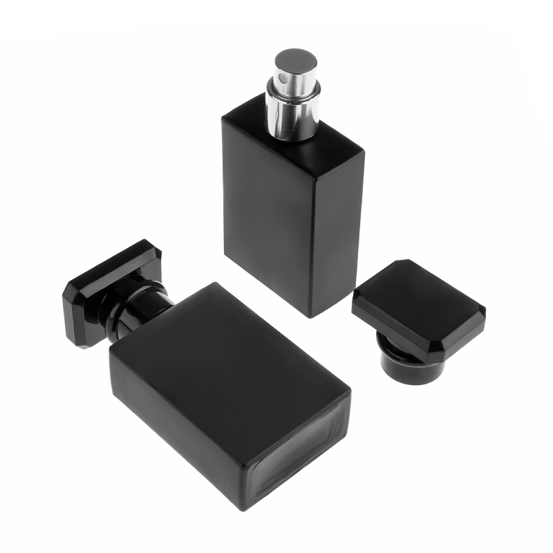 Free samples custom logo 30ml Empty Square black Luxury Spray perfume glass bottle