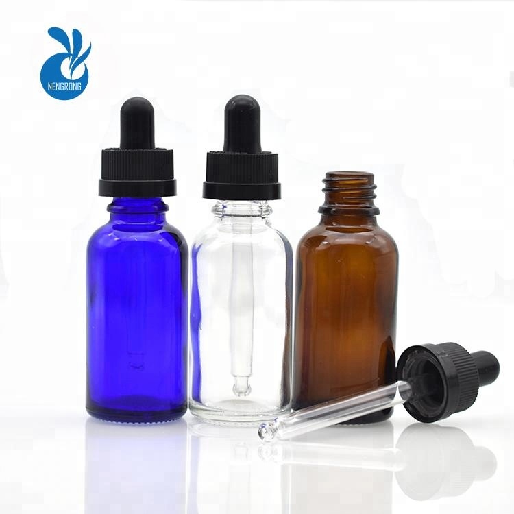 Free samples e liquid 5ml 10ml 15ml 20ml 30ml 50ml 100ml clear green blue amber glass dropper bottle with black childproof cap
