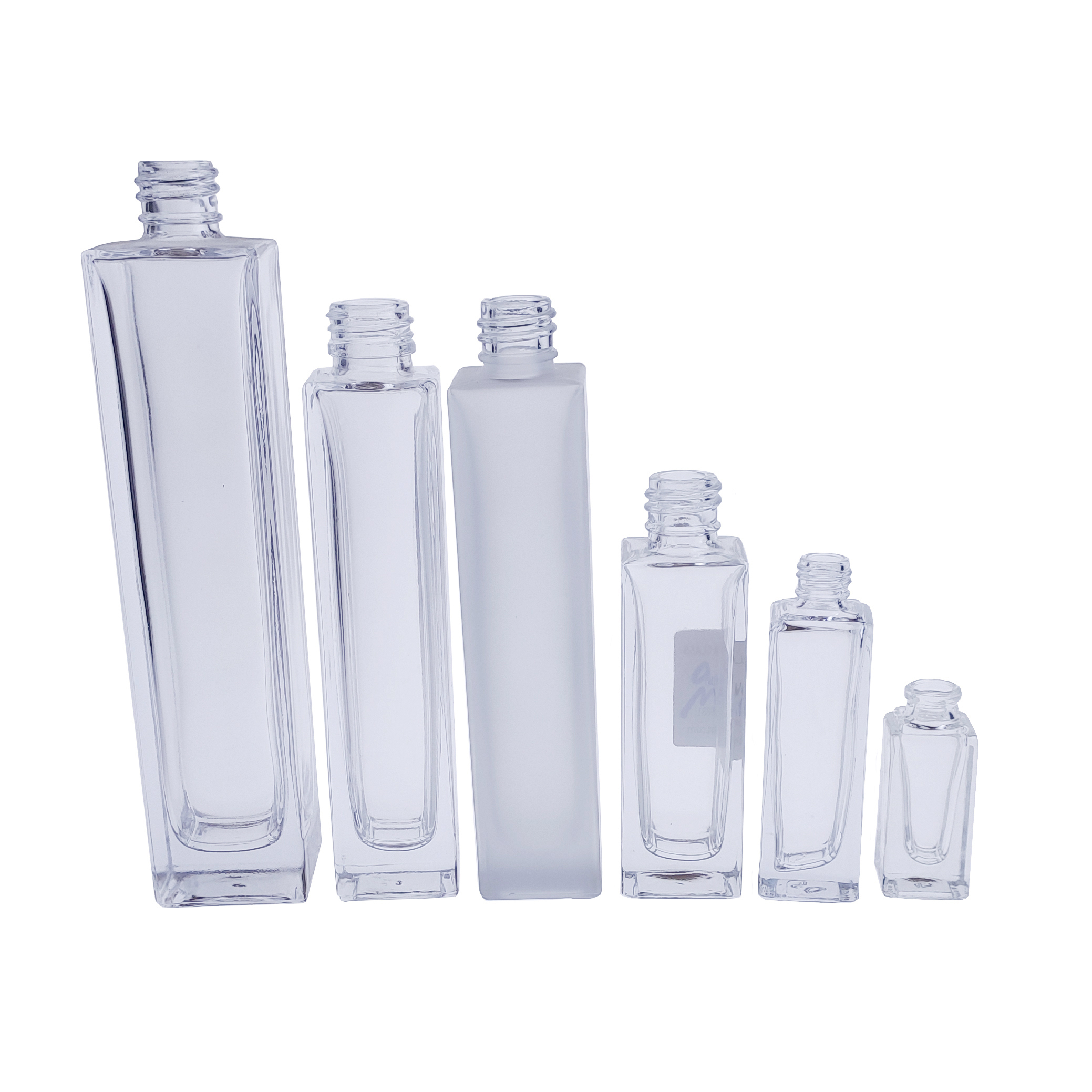 Free samples luxury 30ml 50ml 100ml frosted glass mist spray perfume bottle with silver aluminum cap