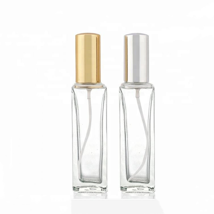 Free samples luxury 30ml 50ml 100ml frosted glass mist spray perfume bottle with silver aluminum cap