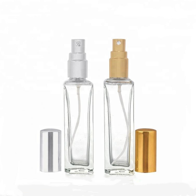 Free samples luxury 30ml 50ml 100ml frosted glass mist spray perfume bottle with silver aluminum cap
