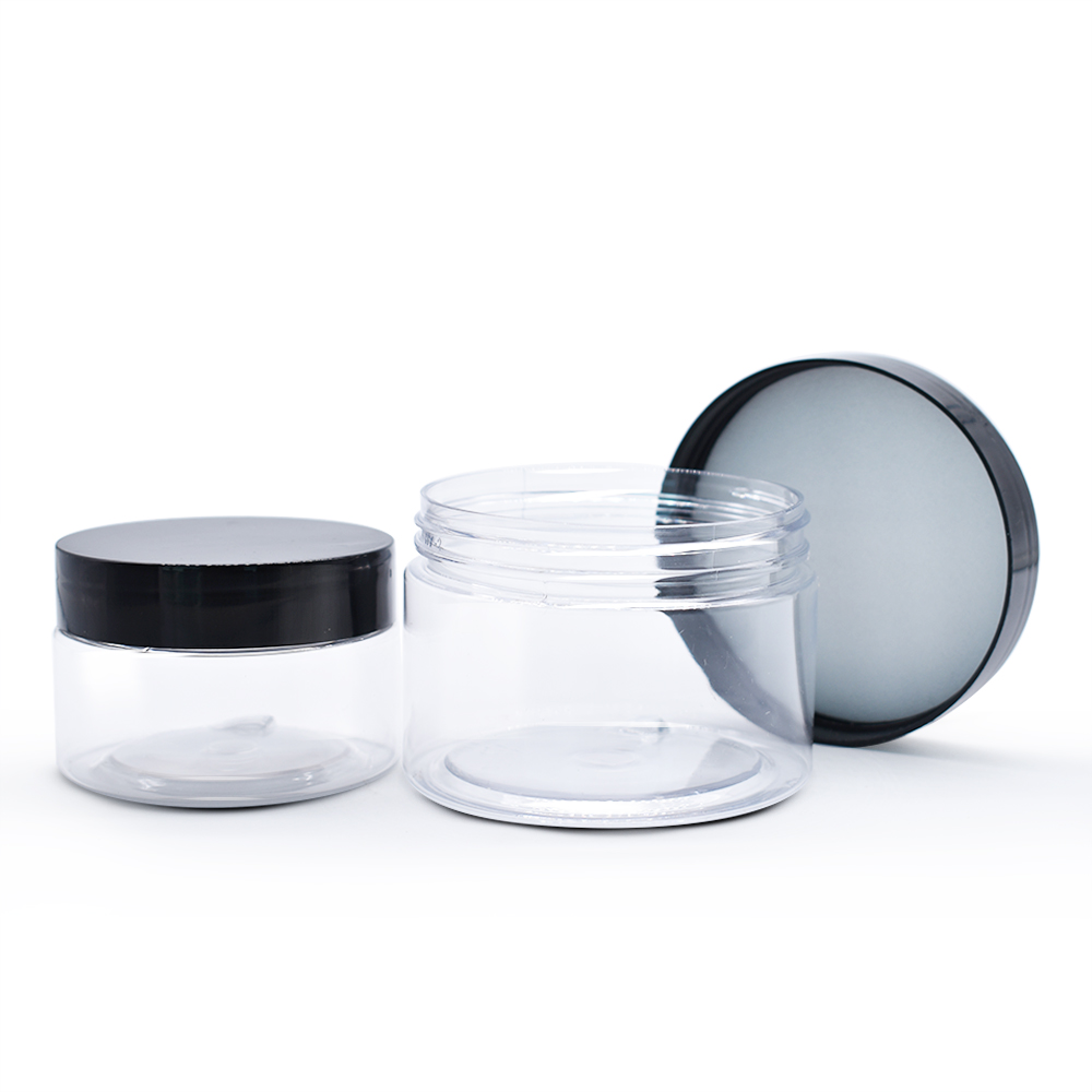 Free samples plastic PET jars 50ml 100ml cosmetic package skin care cream jar