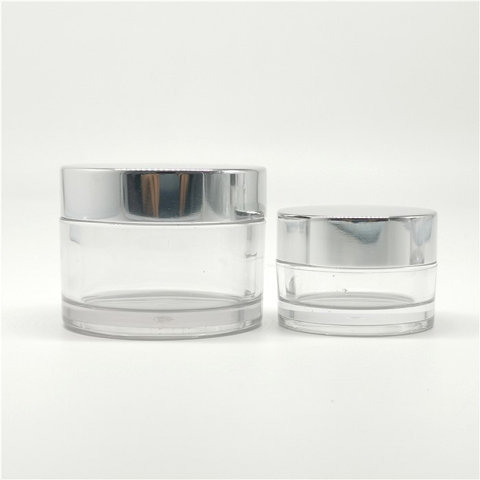 Free samples silver lid AS plastic jar  15g 30g 100g hair nail mica glitter empty containers for acrylic powder