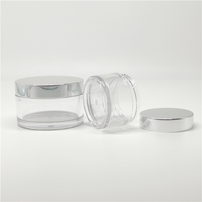 Free samples silver lid AS plastic jar 15g 30g 100g hair nail mica glitter empty containers for acrylic powder