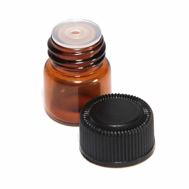 Free ship 1ml 2ml 3ml 5ml perfume tester bottle amber glass cosmetic serum essential oil bottle with orifice reducer