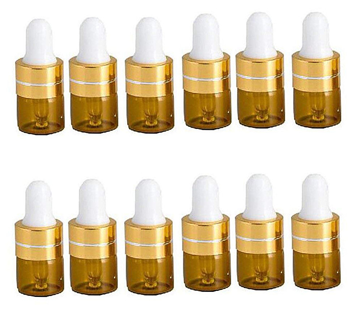 Free ship 1ml 2ml 3ml 5ml perfume tester bottle amber glass cosmetic serum essential oil bottle with orifice reducer