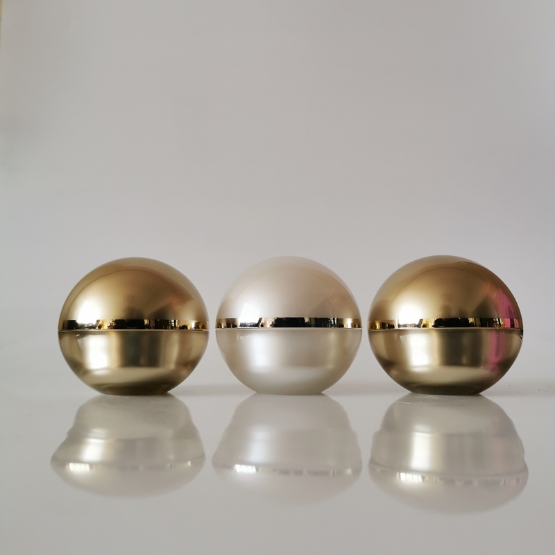 Free shipping 100pcs 30ml silver ball shape acrylic elegant cosmetic plastic container jar