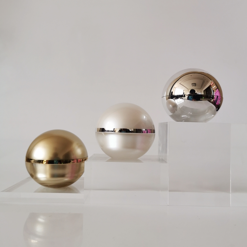 Free shipping 100pcs 30ml silver ball shape acrylic elegant cosmetic plastic container jar