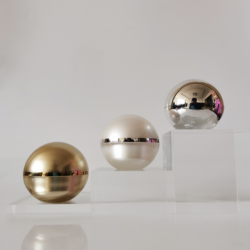 Free shipping 100pcs 30ml silver ball shape acrylic elegant cosmetic plastic container jar