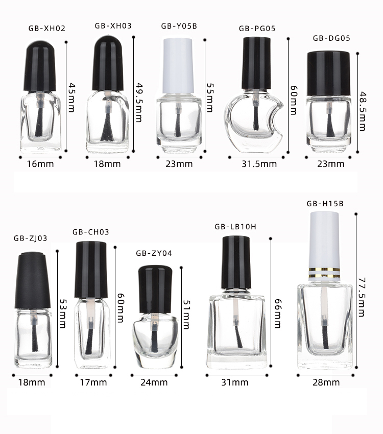 Free shipping China suppliers free sample hot stamping empty nail polish bottle with brush