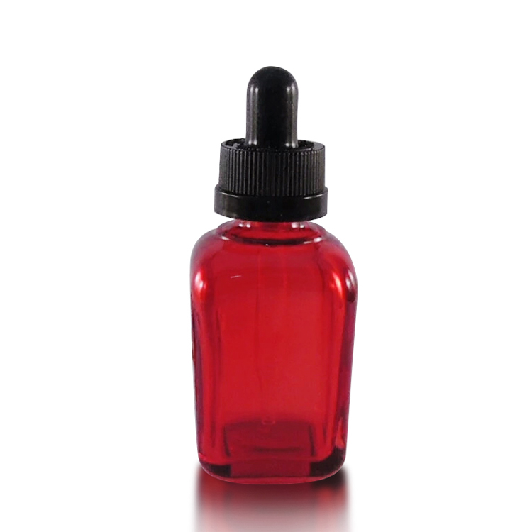 French Square Glass Cosmetic Serum Dropper Bottle 15ml 20ml 40ml Glass Bottle With Silver Gold Rubber & Press Button Dropper