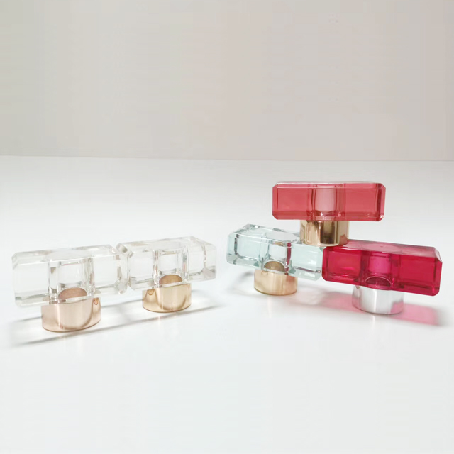 French empty designer glass material square perfume spray bottle