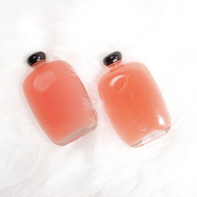 Frost 100ml 250ml Flat Shape Cold Brew Coffee Bottle Glass With Black Seal For Cold Drip Drinks