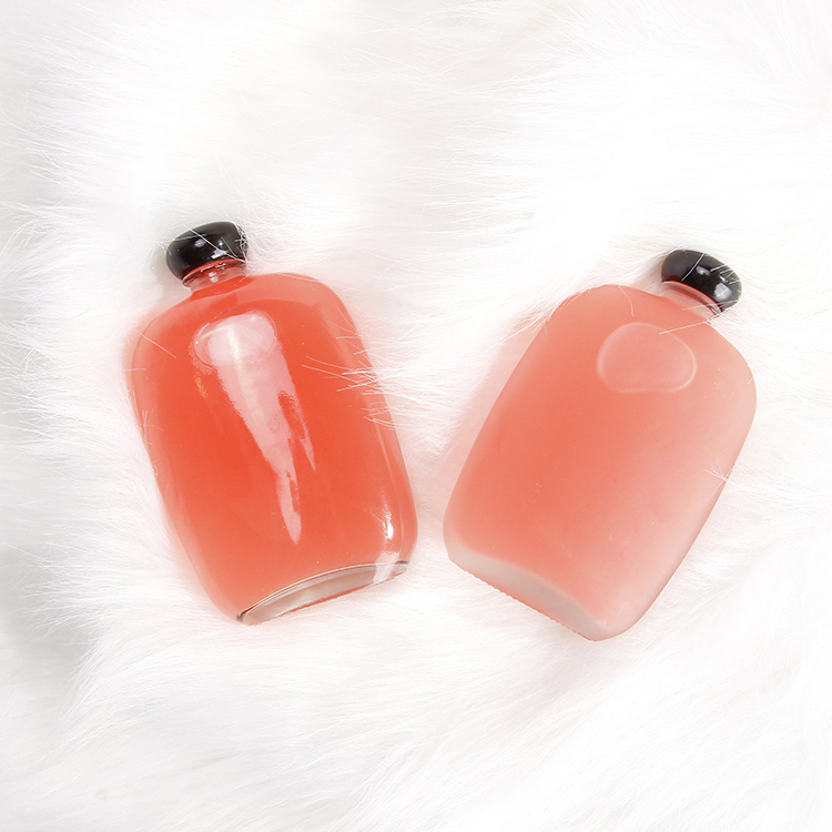 Frost 100ml 250ml Flat Shape Cold Brew Coffee Bottle Glass With Black Seal For Cold Drip Drinks