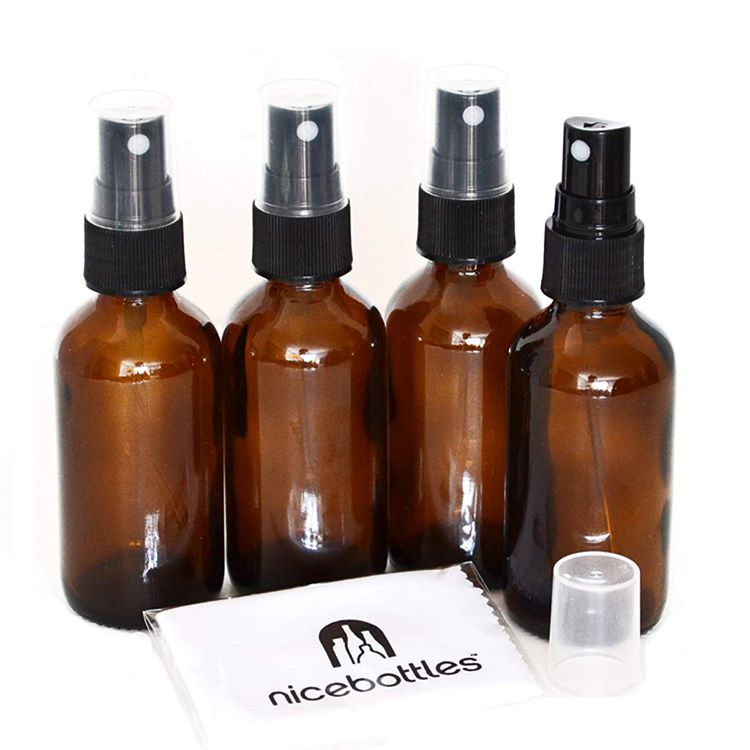 Frost Amber 100ml glass empty essential oil bottle spray with fine mist spray