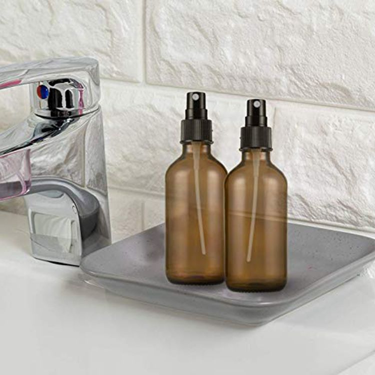 Frost Amber 100ml glass empty essential oil bottle spray with fine mist spray