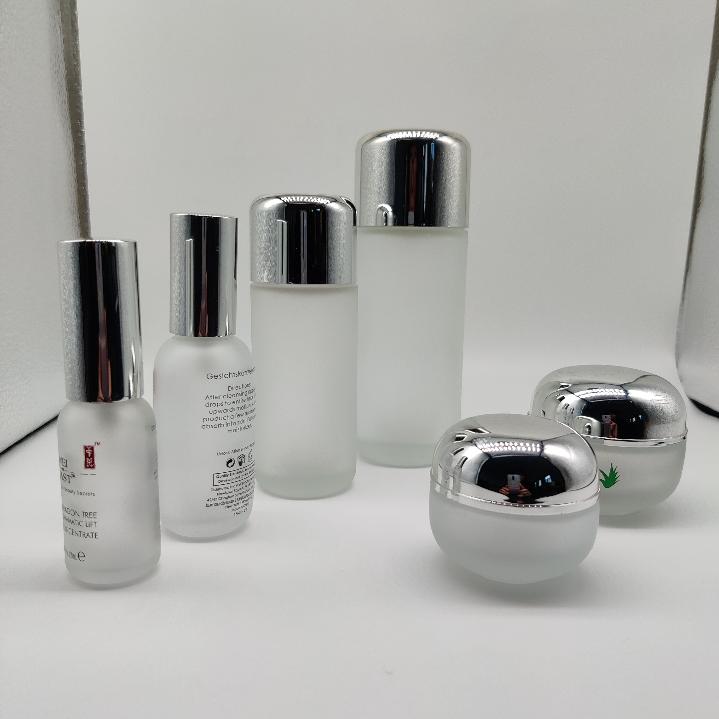 Frost15ml-200ml30g50g Clear Glass Bottle and Jars for Lotion Oil Cream