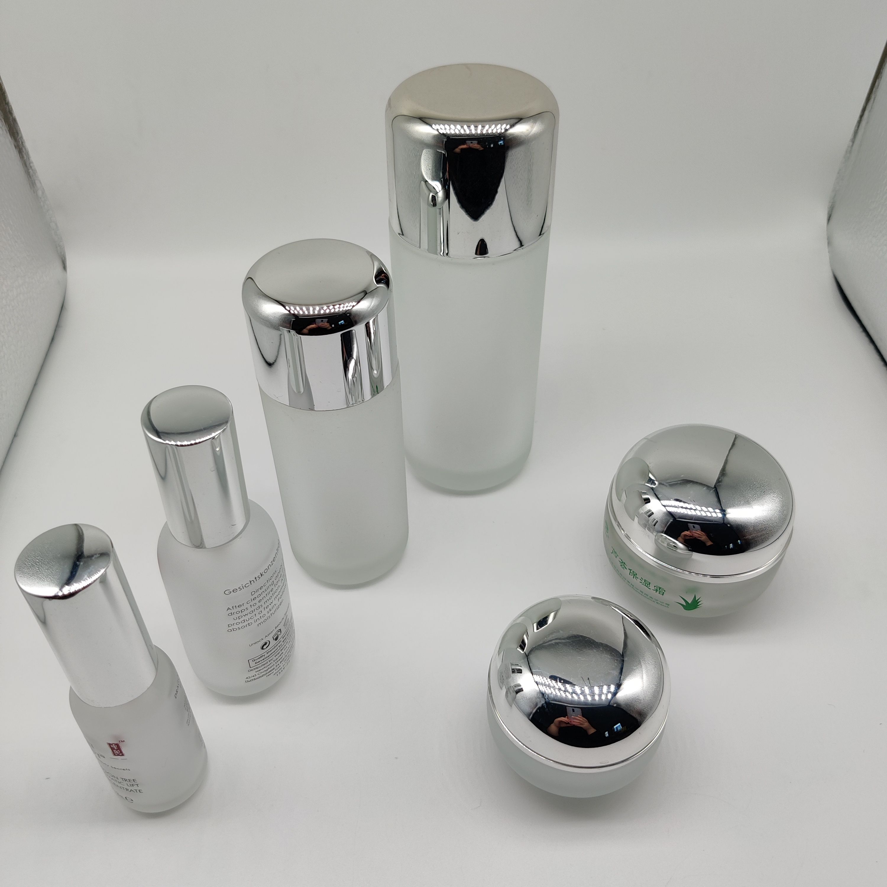 Frost15ml-200ml30g50g Clear Glass Bottle and Jars for Lotion Oil Cream