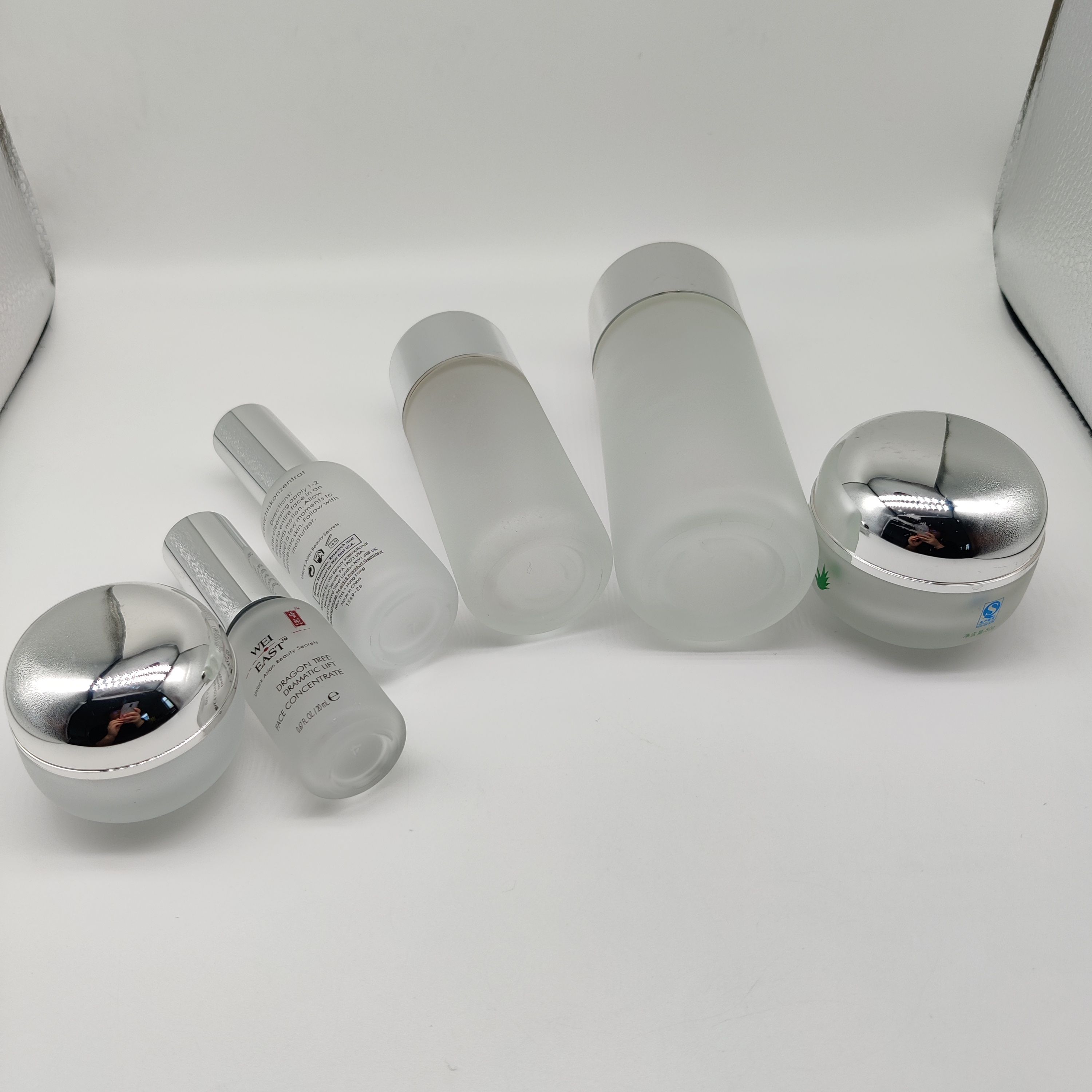 Frost15ml-200ml30g50g Clear Glass Bottle and Jars for Lotion Oil Cream