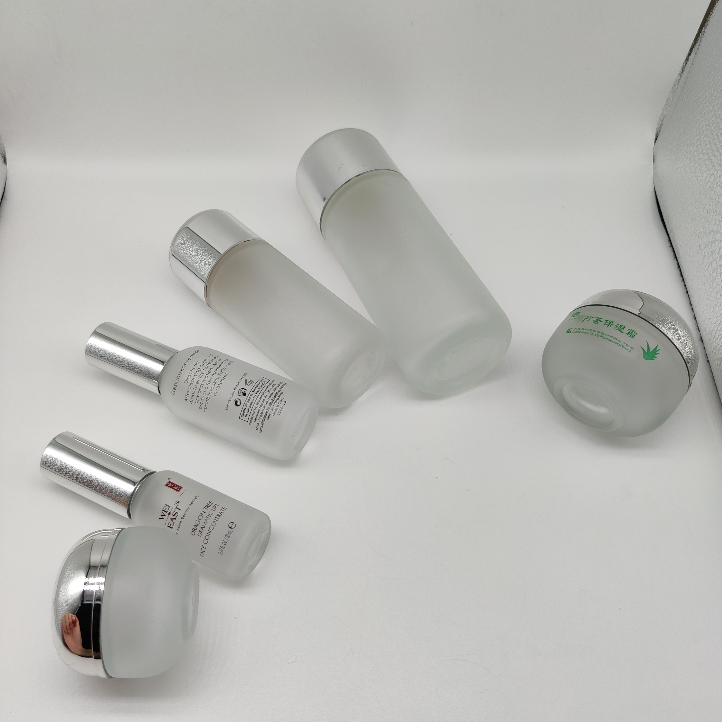 Frost15ml-200ml30g50g Clear Glass Bottle and Jars for Lotion Oil Cream