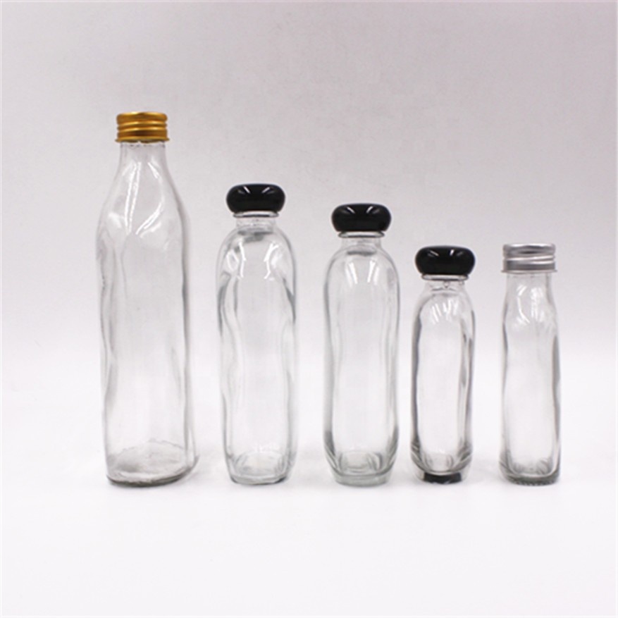 Frosted 100ml 250ml 350ml375ml 500ml 750ml square flat alcohol whiskey rum brandy vodka glass bottle