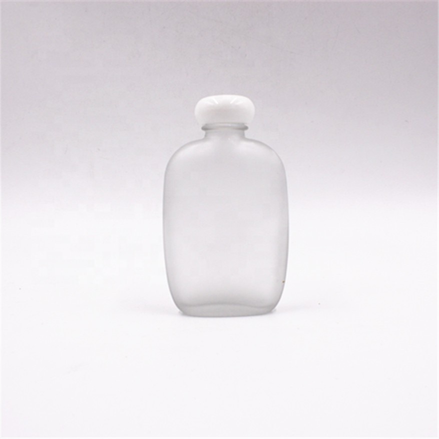 Frosted 100ml 250ml 350ml375ml 500ml 750ml square flat alcohol whiskey rum brandy vodka glass bottle