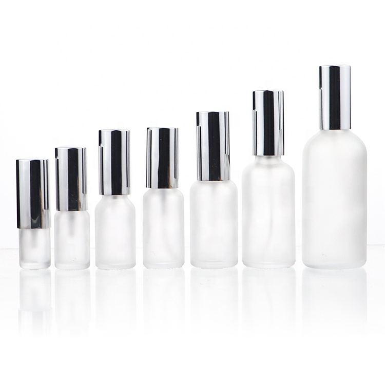 Frosted 10ml 20ml 30ml 50ml Spray Bottle Glass Essential Oil Serum Bottles