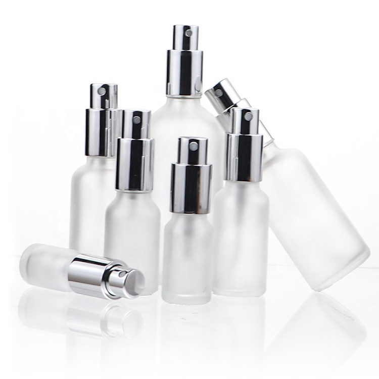 Frosted 10ml 20ml 30ml 50ml Spray Bottle Glass Essential Oil Serum Bottles