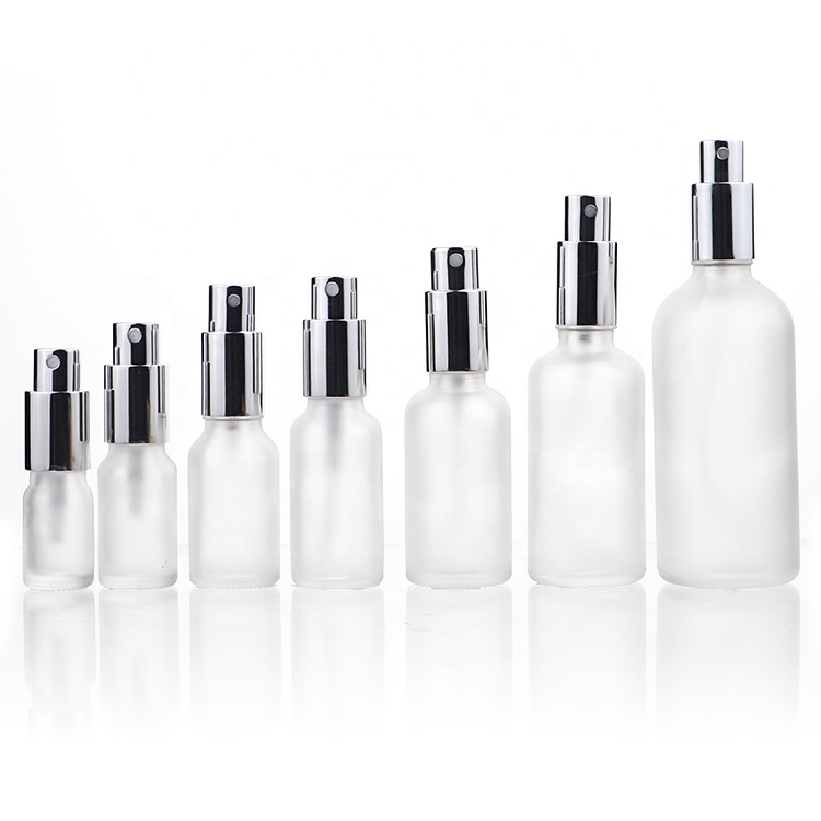 Frosted 10ml 20ml 30ml 50ml Spray Bottle Glass Essential Oil Serum Bottles