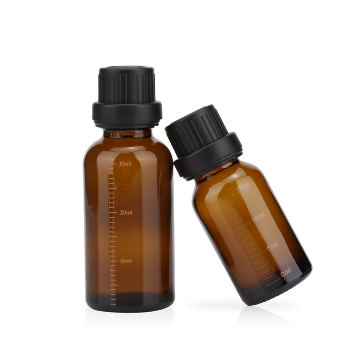 Frosted 10ml 30ml amber glass dropper bottles with screw cap