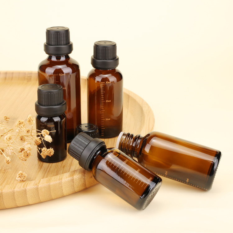 Frosted 10ml 30ml amber glass dropper bottles with screw cap