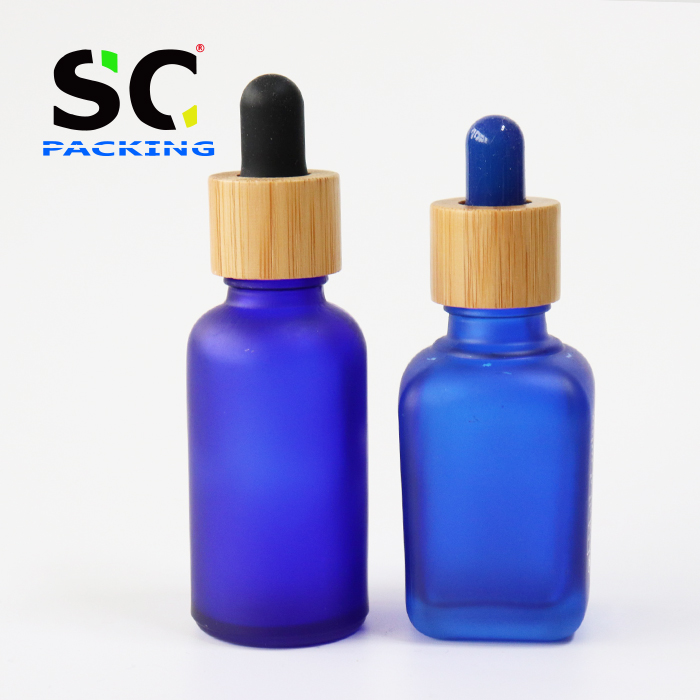 Frosted 30ml 1oz CBD oil tincture bottles glass dropper serum bottle with black tube box paper packaging