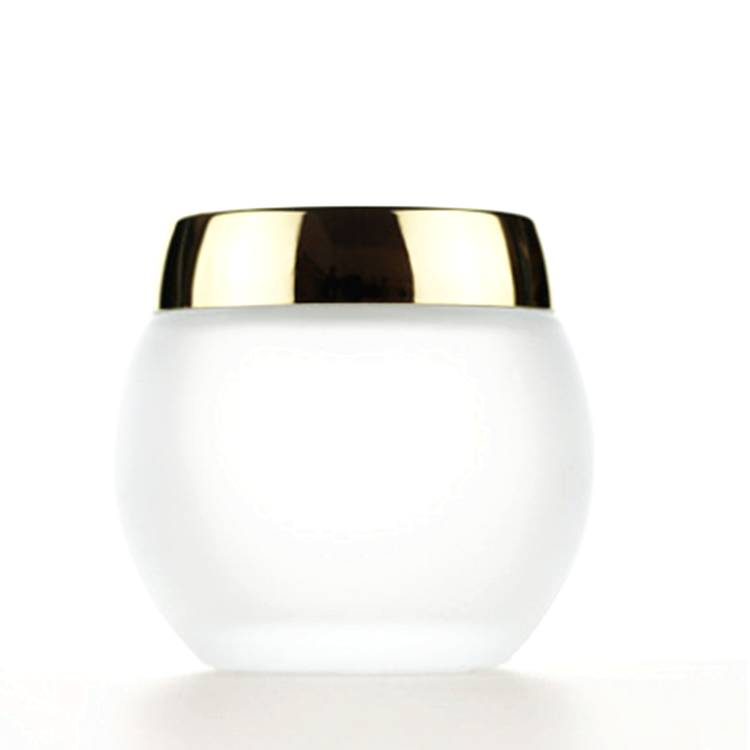 Frosted Big Belly Round Skin Care Product Glass Empty Jar with Gold Cap for Cosmetic Lotion 4oz 120g