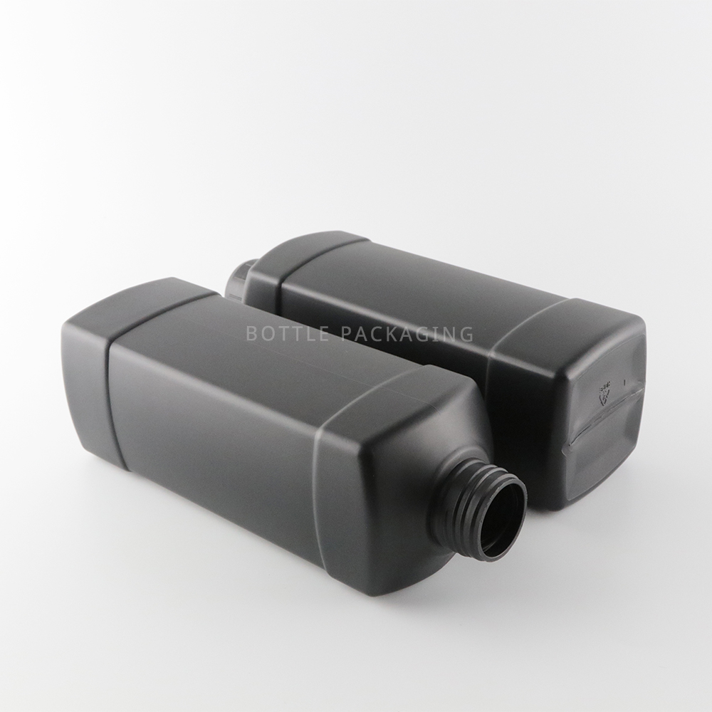 Frosted Black Rectangle HDPE Pesticide 1 Liter Plastic Bottle