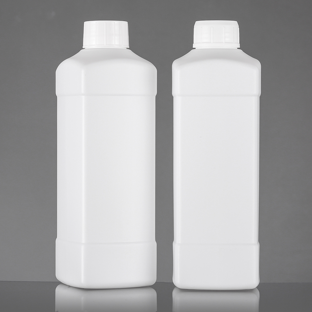 Frosted Black Rectangle HDPE Pesticide 1 Liter Plastic Bottle