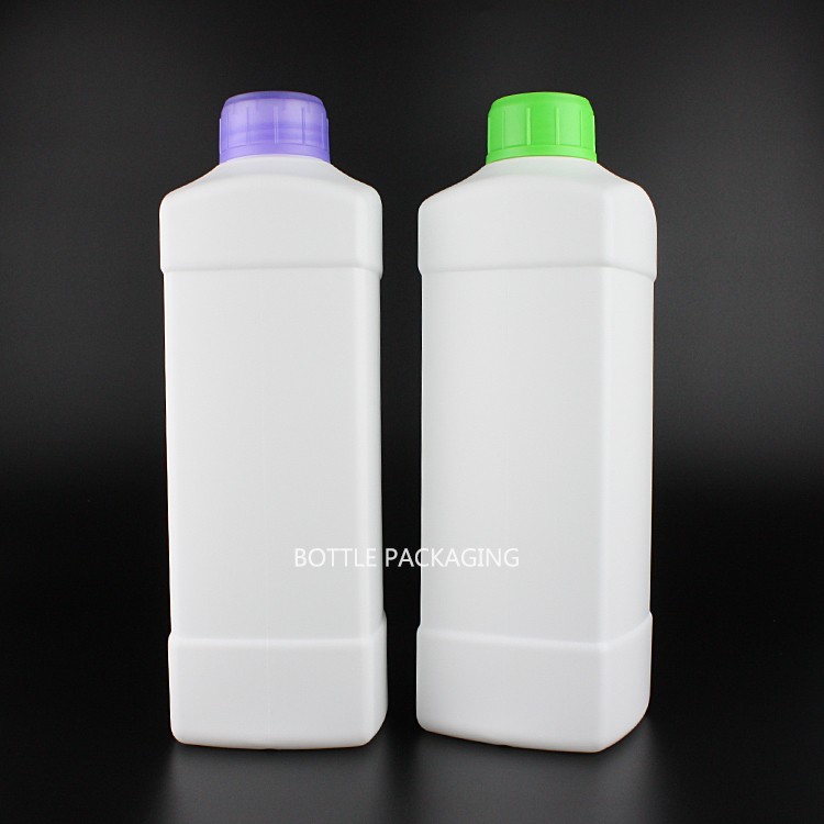 Frosted Black Rectangle HDPE Pesticide 1 Liter Plastic Bottle