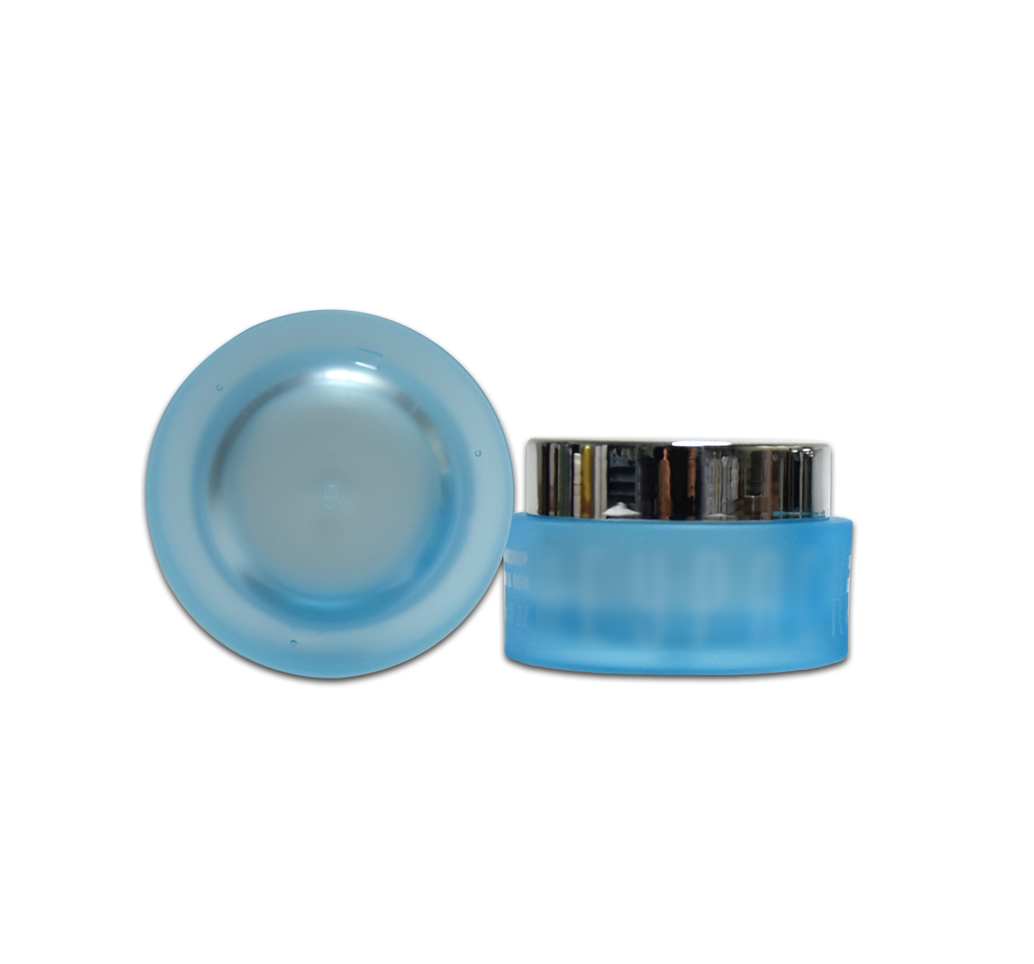 Frosted Blue Empty Double Layer Plastic Skincare Cream Facial-pack Eye Cream Packaging Plastic Jar 50g