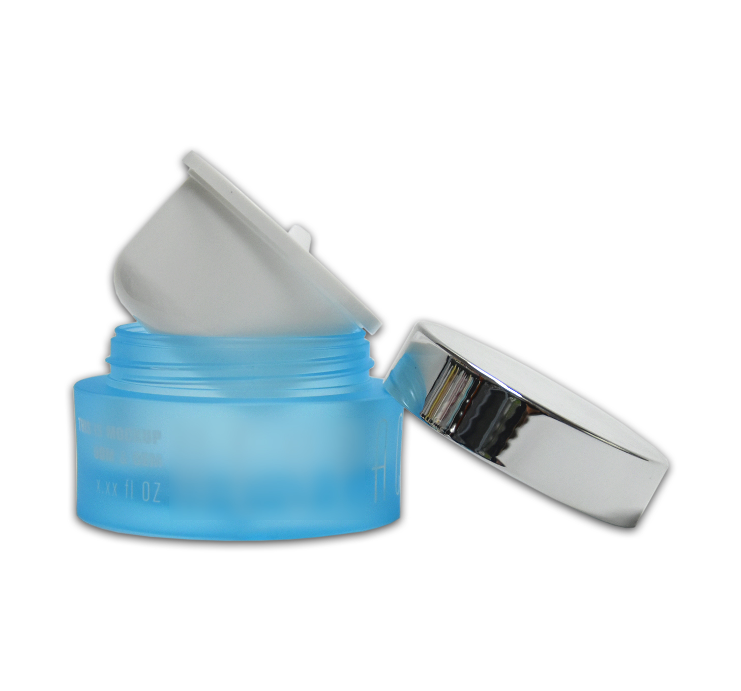 Frosted Blue Empty Double Layer Plastic Skincare Cream Facial-pack Eye Cream Packaging Plastic Jar 50g