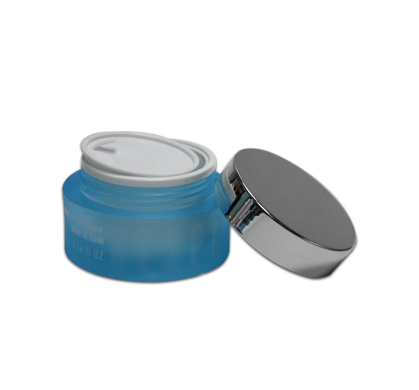 Frosted Blue Empty Double Layer Plastic Skincare Cream Facial-pack Eye Cream Packaging Plastic Jar 50g