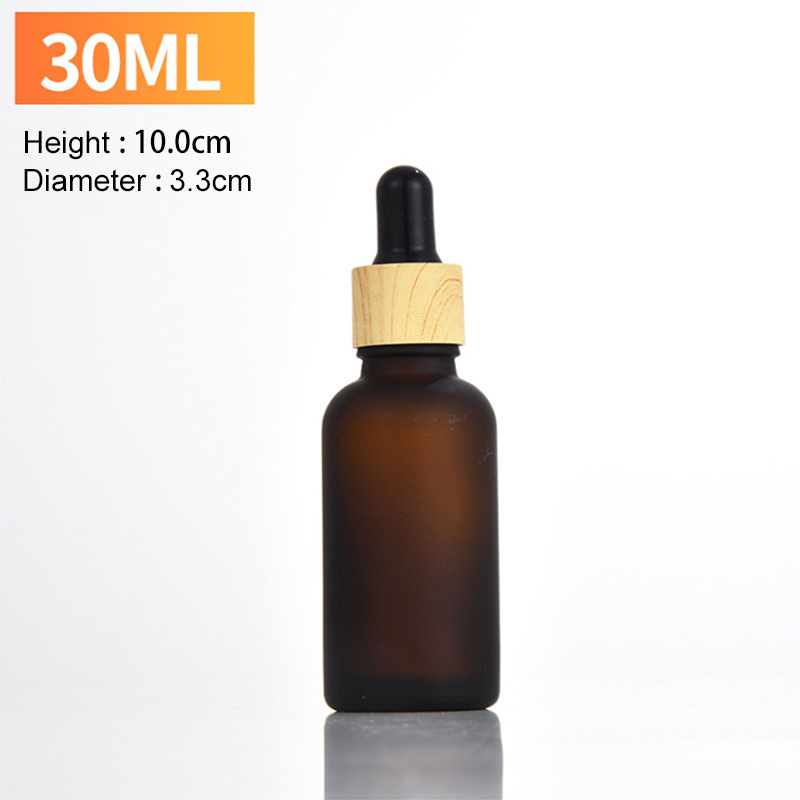 Frosted Brown Serum Hair Oil 5ml 10 ml 1oz Amber Glass Dropper Bottle