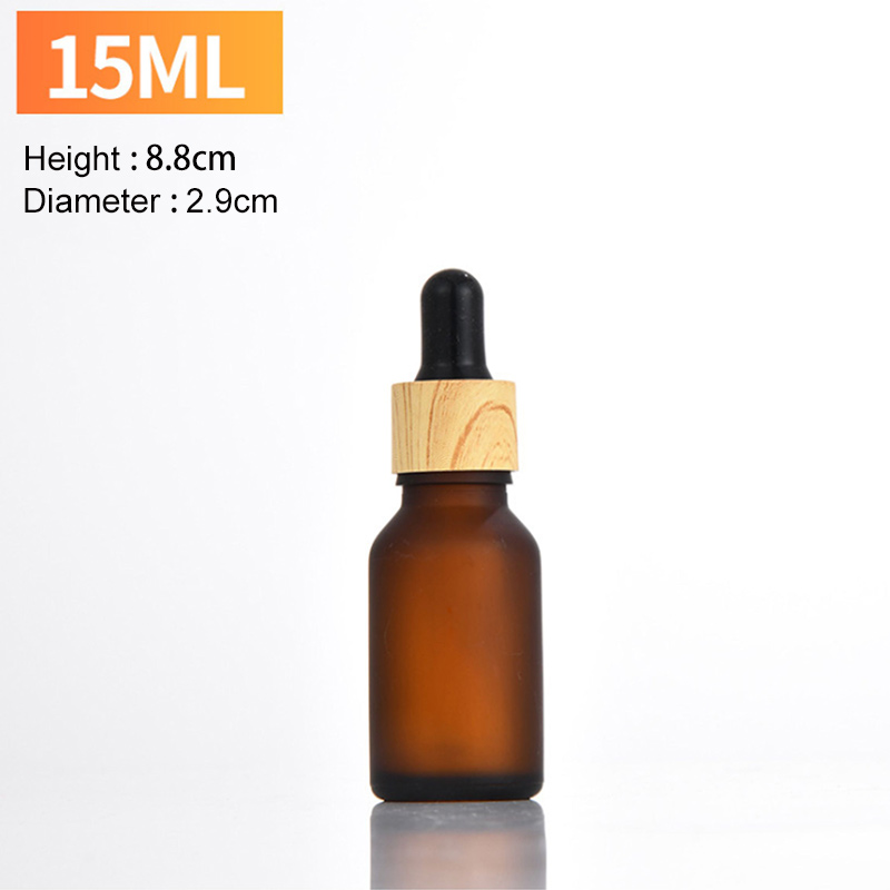 Frosted Brown Serum Hair Oil 5ml 10 ml 1oz Amber Glass Dropper Bottle