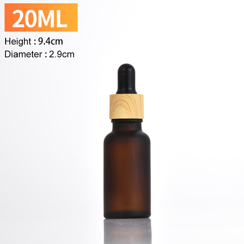 Frosted Brown Serum Hair Oil 5ml 10 ml 1oz Amber Glass Dropper Bottle