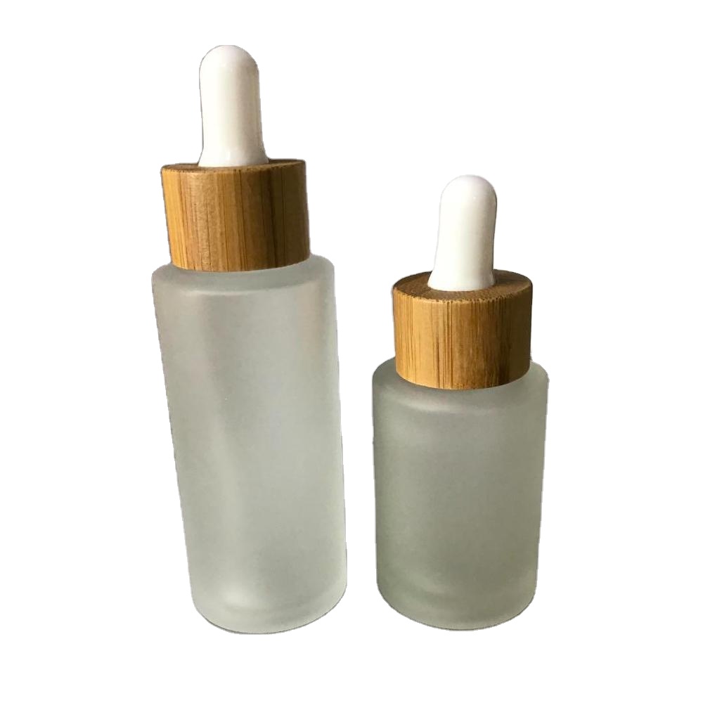 Frosted Clear Colors Essential Oil Bottle Frosted Glass Dropper Bottles with Bamb Pump
