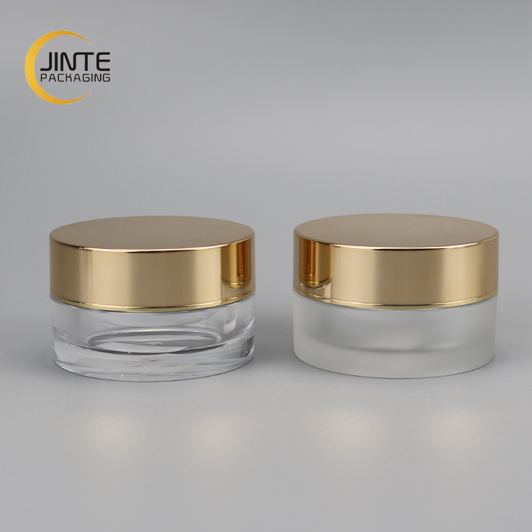 Frosted Cosmetic Jars 0.17oz 0.5oz Eye Essential Cream With White PP Bottle And Shiny Rose Gold Cap
