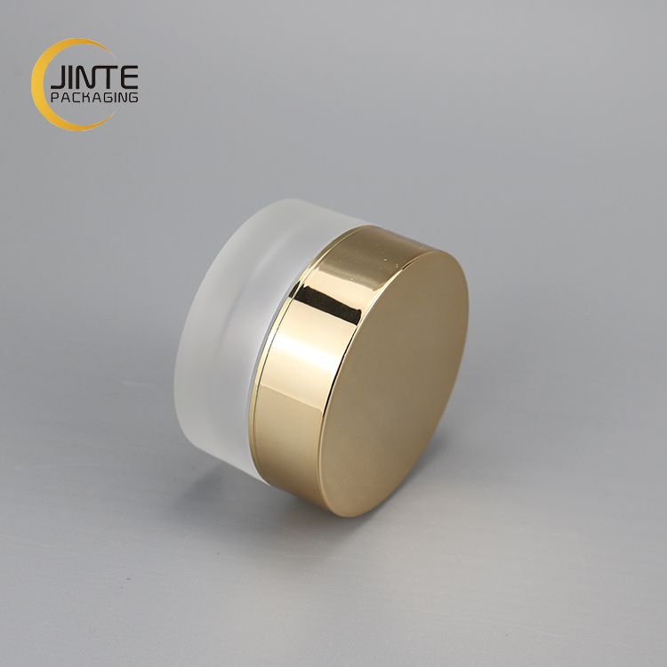 Frosted Cosmetic Jars 0.17oz 0.5oz Eye Essential Cream With White PP Bottle And Shiny Rose Gold Cap