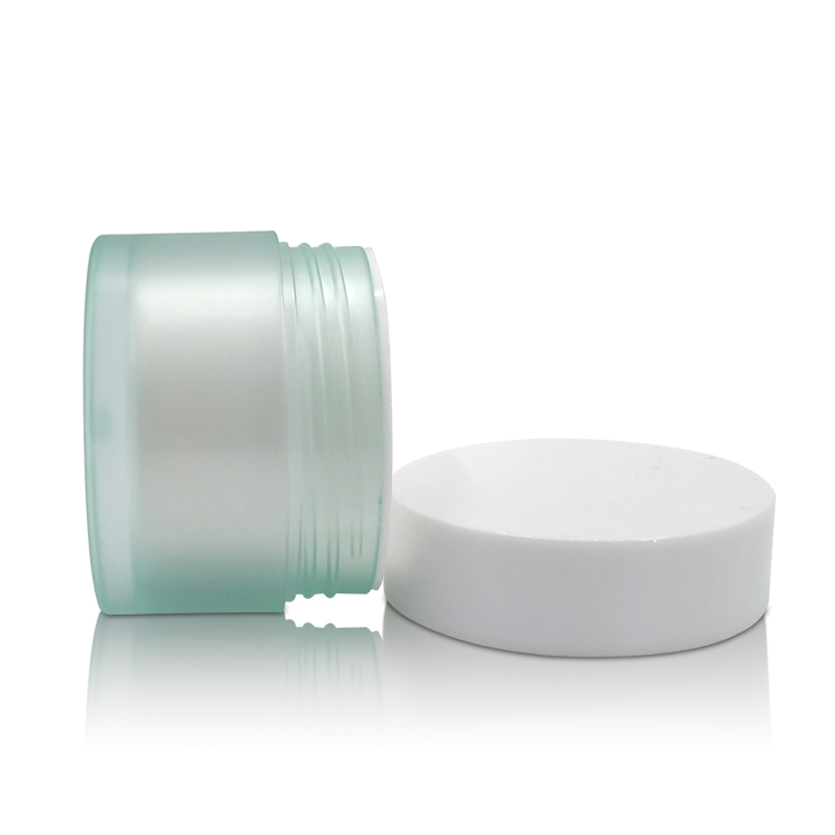 Frosted Cyan Cosmetic Facial Mask Eye Cream Plastic Jar 50g Plastic Jar with Lid for Cosmetic Packaging Container